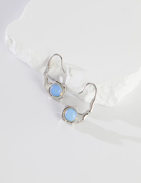 Sterling Silver Agate Opal Earrings