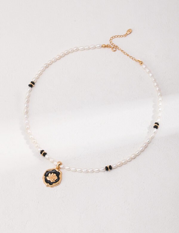 Drip Glaze Agate Pearl Necklace