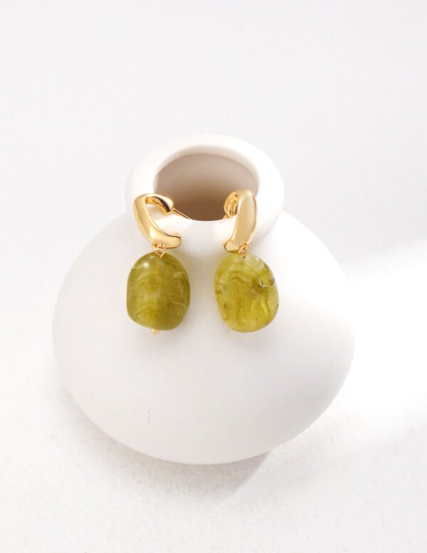 Green Resin Earrings - Image 3