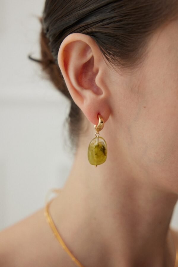 Green Resin Earrings - Image 4