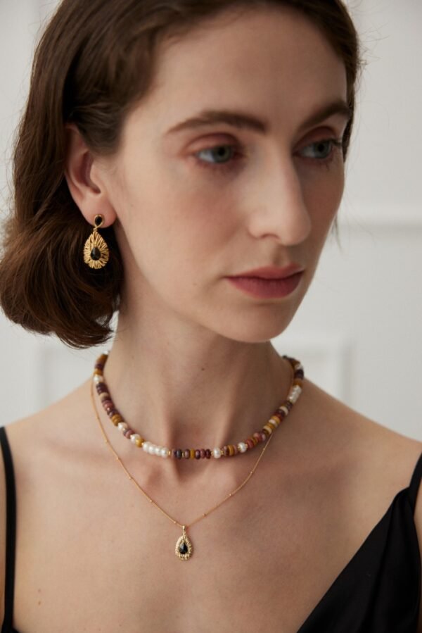Natural Egg Yolk Stone Pearl Beaded Necklace - Image 4