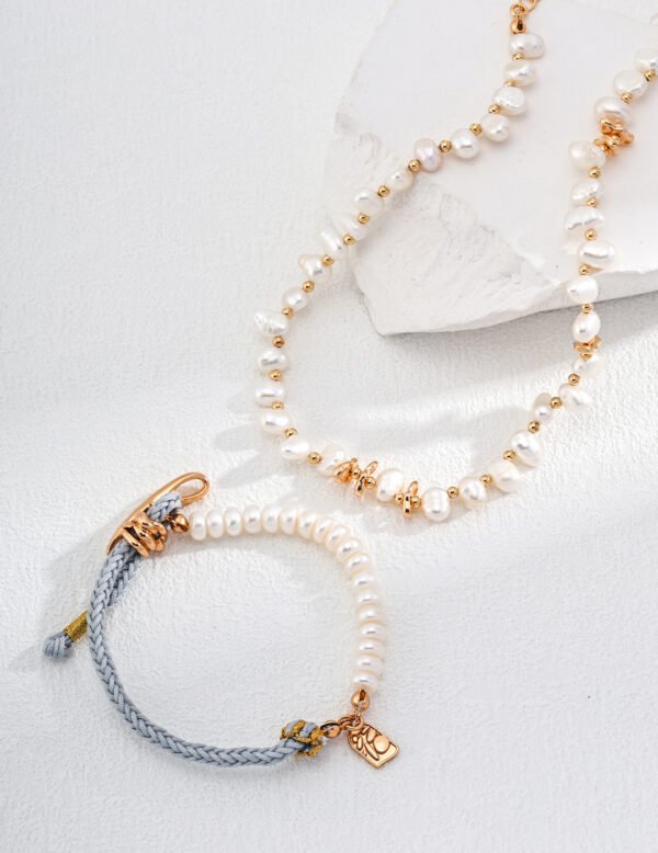 Natural Pearl Braided Sennit Bracelet - Image 3