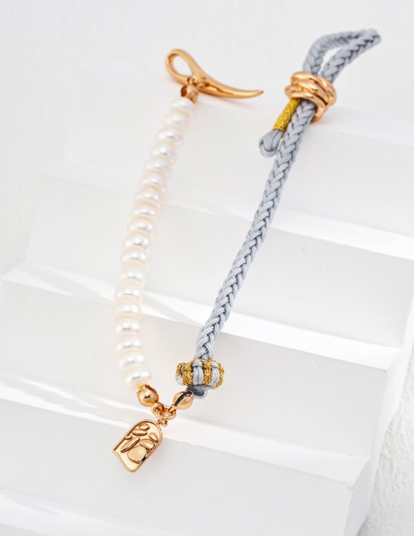 Natural Pearl Braided Sennit Bracelet - Image 2