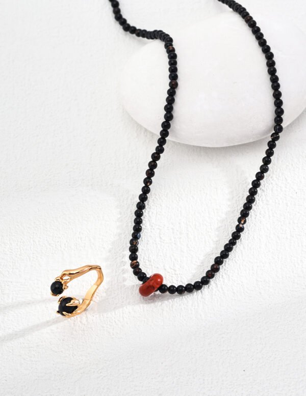 Natural Black Agate Necklace - Image 3