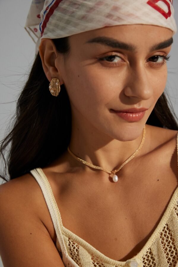 KCD original design 925 silver mesh chain natural freshwater pearl necklace gold/silver - Image 5