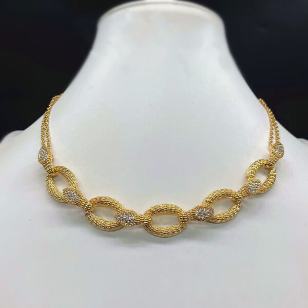 18k Gold Plated Snake Shape Necklace / Earrings Jewelry Sets - Image 3