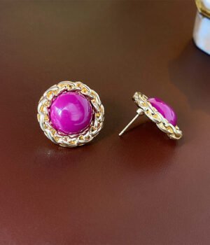 Rose red (earring style) 925 Sterling Silver Post Part Earrings