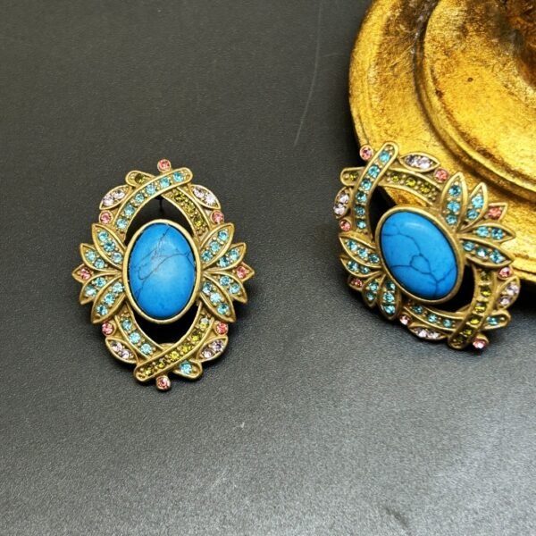 18K Gold Plated Vintage Earrings Earrings Lapis Lazuli Quality