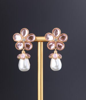 18K Gold Plated Flower Vintage Unique Earrings