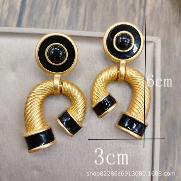 24K Real Gold-Plated Earrings Exaggerated Vintage Earrings S925 Silver Post Part Earrings - Image 2