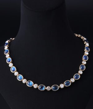 18k Gold Plated Oval Exquisite Unique Necklace