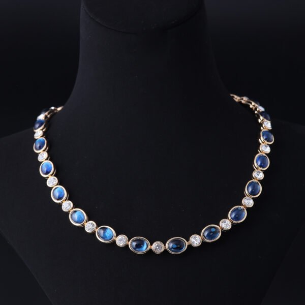 18k Gold Plated Oval Exquisite Unique Necklace