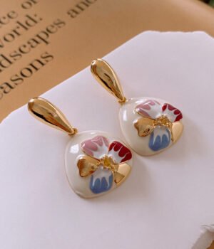 925 Sterling Silver Post White Flower Earrings