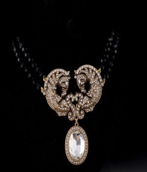 18K Gold Plated Vintage Horse Ball Chain Necklace