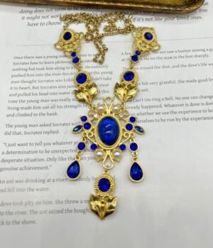 18K Gold Plated Vintage Glass Necklace