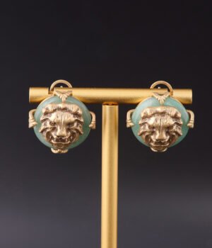 18K Gold Plated Vintage Lion Earrings