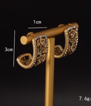 18k Gold Plated Vintage Irregular Unique Earrings