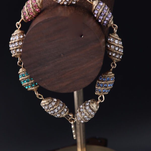 18K Gold Plated Oval Retro Ball Chain Bracelet