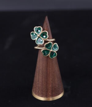 18K Gold Plated Vintage Exquisite Four-Leaf Clover Ring