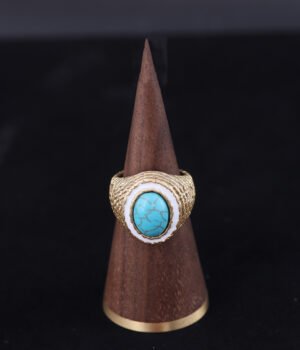 18K Gold Plated Vintage Exquisite Oval Ring