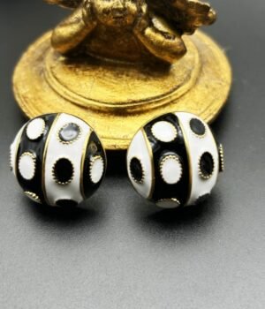 18K Gold Plated Vintage Enamel Color Matching Earrings