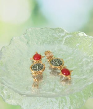 18K Gold Plated Vintage Irregular Round Earrings