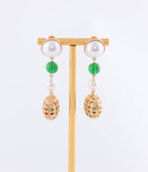 18K Gold Plated Vintage Round Earrings