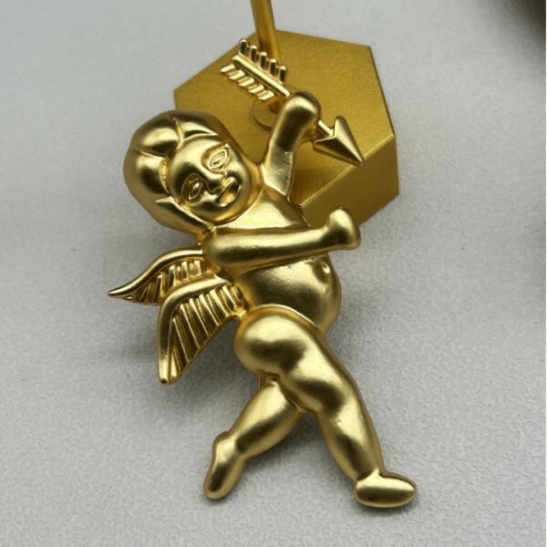 Vintage Three-Dimensional Relief Angel Brooch 18K Gold-Plated