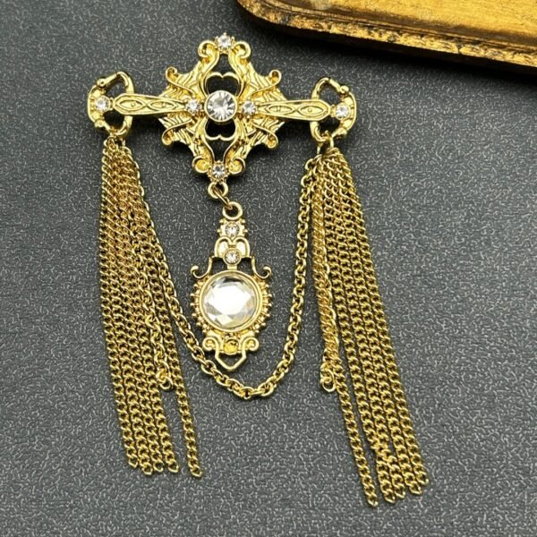 18K Gold Plated Vintage Hollow Tassel Brooch