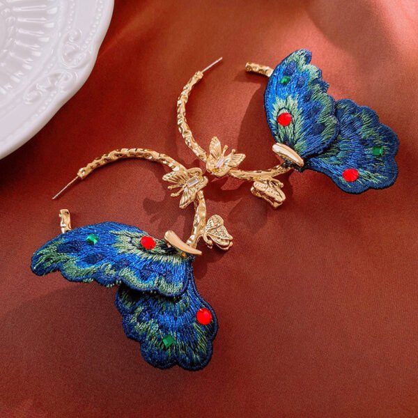 925 Sterling Silver Post Golden butterfly Earrings