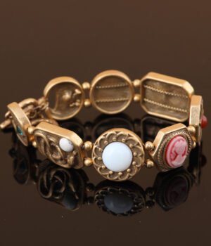 18k Gold Plated Round Retro Unique Bracelet
