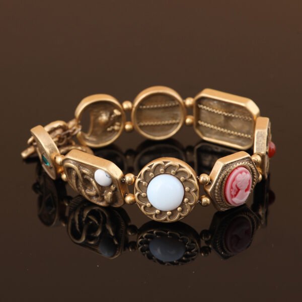 18k Gold Plated Round Retro Unique Bracelet