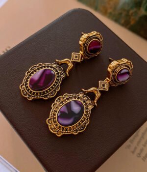 925 Sterling Silver Post Golden oval Earrings