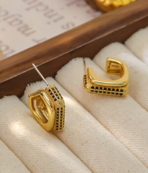 Brass Plated 18K Gold Geometric Earrings