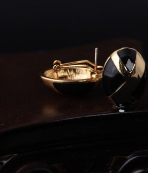 18K Gold Plated Vintage Ellipse Unique Earrings