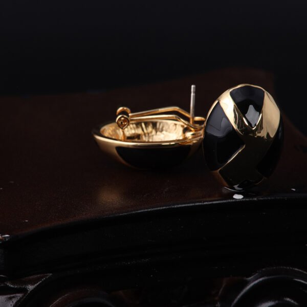 18K Gold Plated Vintage Ellipse Unique Earrings