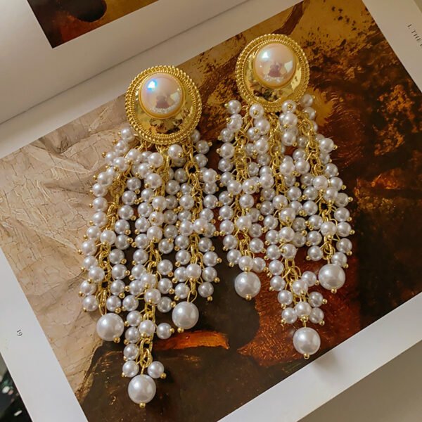925 Sterling Silver Post Gold Tassel Earrings