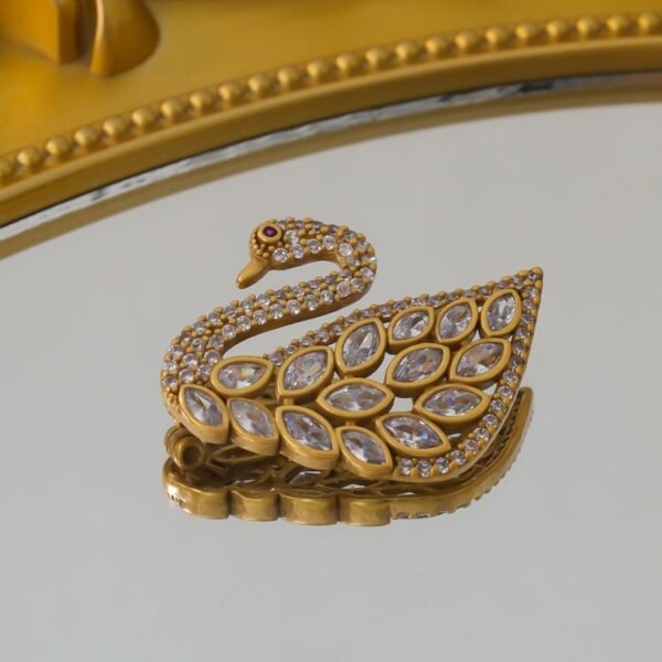 Swan Brooch 18K Gold-Plated Micro-Inlaid Aaa Zircon Clothing Corsage Sweater Jacket Pin