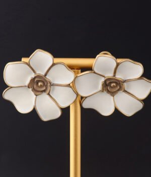 18K Gold Plated Flower Camellia Exquisite Earrings