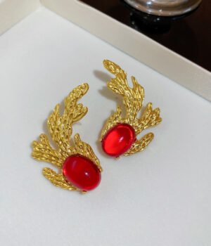 925 Silver Post Part Irregular Oval Earrings