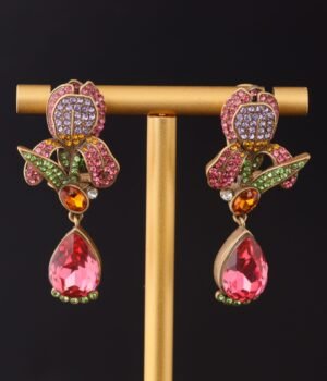 18K Gold Plated Vintage Palace Style Quadrilateral Earrings