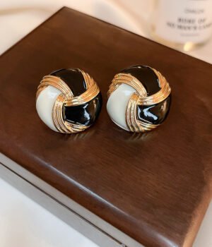 925 Silver Post Part Color Matching Circle Button Earrings