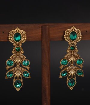 18k Gold Plated Vintage leaves Regular chain Earrings