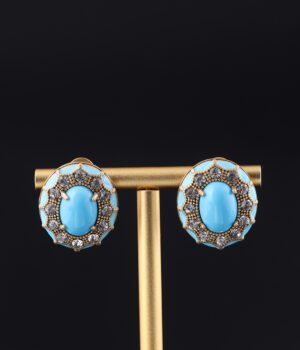 18K Gold Plated Vintage Oval Exquisite Earrings