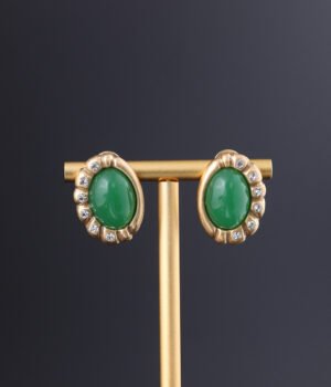 18K Gold Plated Oval Exquisite Earrings