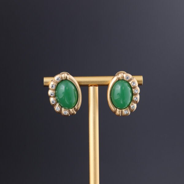 18K Gold Plated Oval Exquisite Earrings
