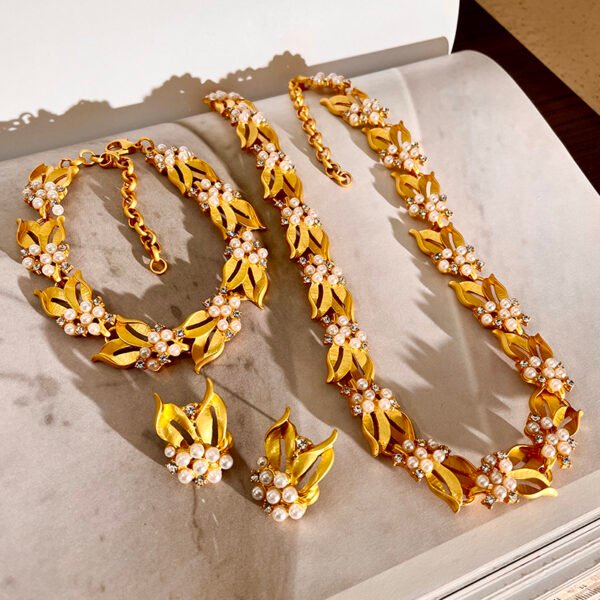 Tulip Flower Pearl Earrings/Bracelet/Necklace/Brooch - Image 4