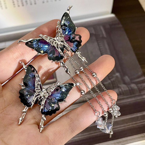 Vintage Retro Butterfly Asymmetry Earrings - Sterling Silver Post Part