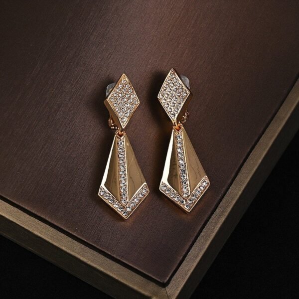 18k Gold Plated Vintage Jewelry Sets Czech Diamonds Inlaid Snake Bones Chain Necklace Earrings - Image 4
