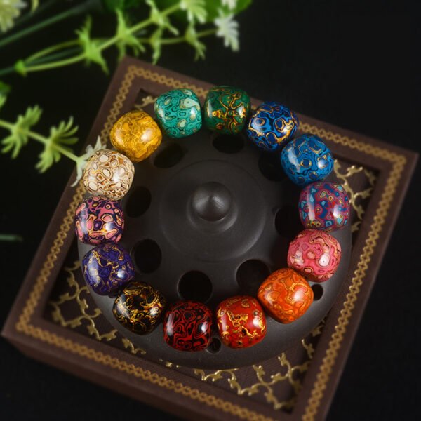 Handmade Daqi Chinese Lacquer Beads Bracelet